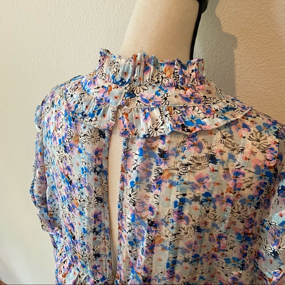 ASOS Design Floral Cupped Tie Neck Structured Ruched Mini - Picture 10 of 12